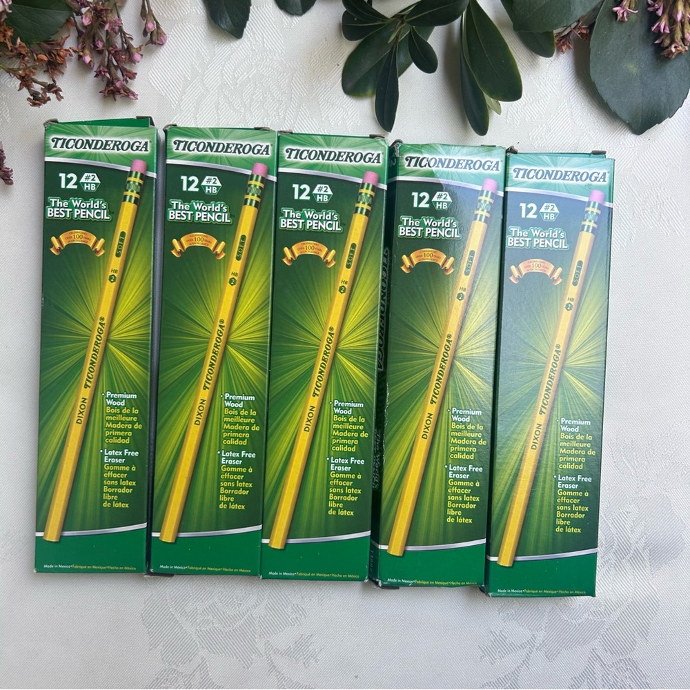 Yellow #2 Pencils - 5 Boxes  of 12 - Back To School New